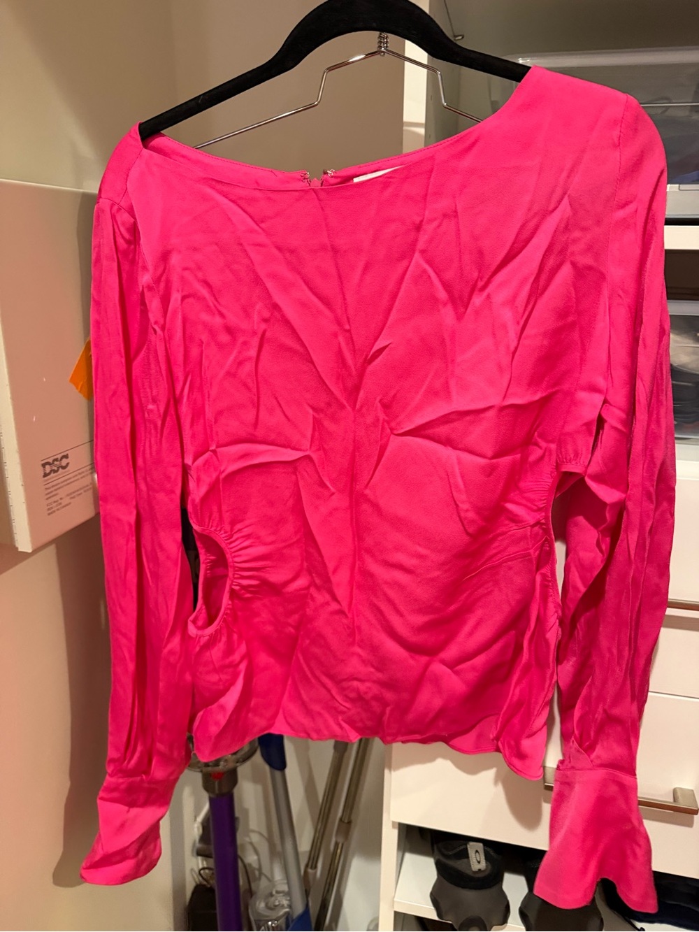 L'Academie Hot Pink Long Sleeve Blouse